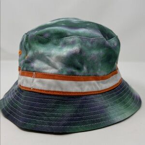 Green and Orange Tie Dye Style Bucket Hat Kids
